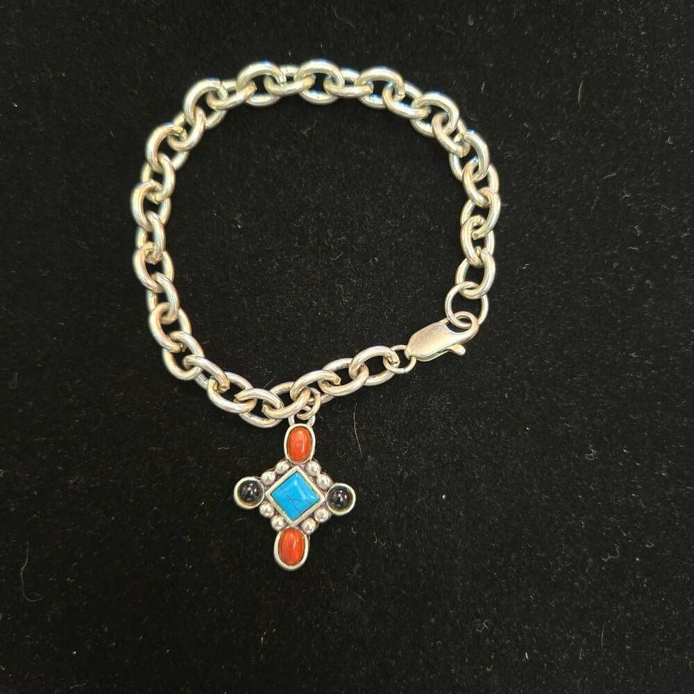SW Silver Cross Charm Bracelet